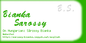 bianka sarossy business card
